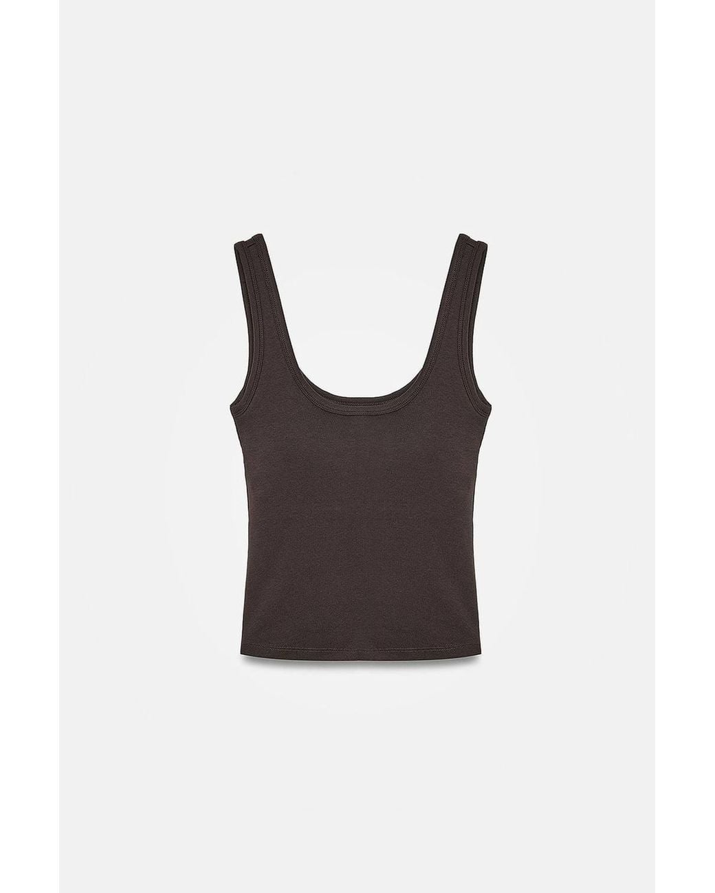 Dilvin Natural Slim Fit Sleeveless Jersey Cami Blouse