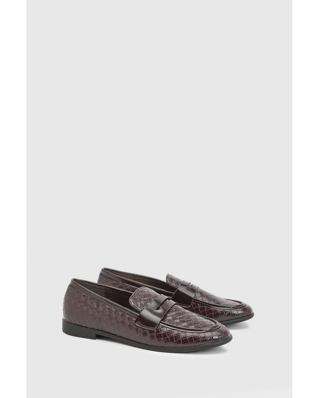 Wallis Blue Billie Faux Leather Woven Loafers
