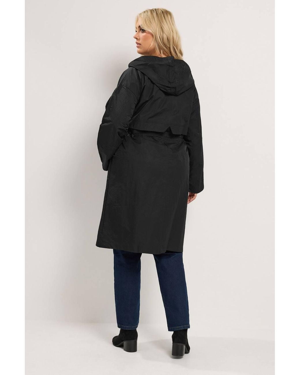 Yours Black Lightweight Longline Parka Jacket