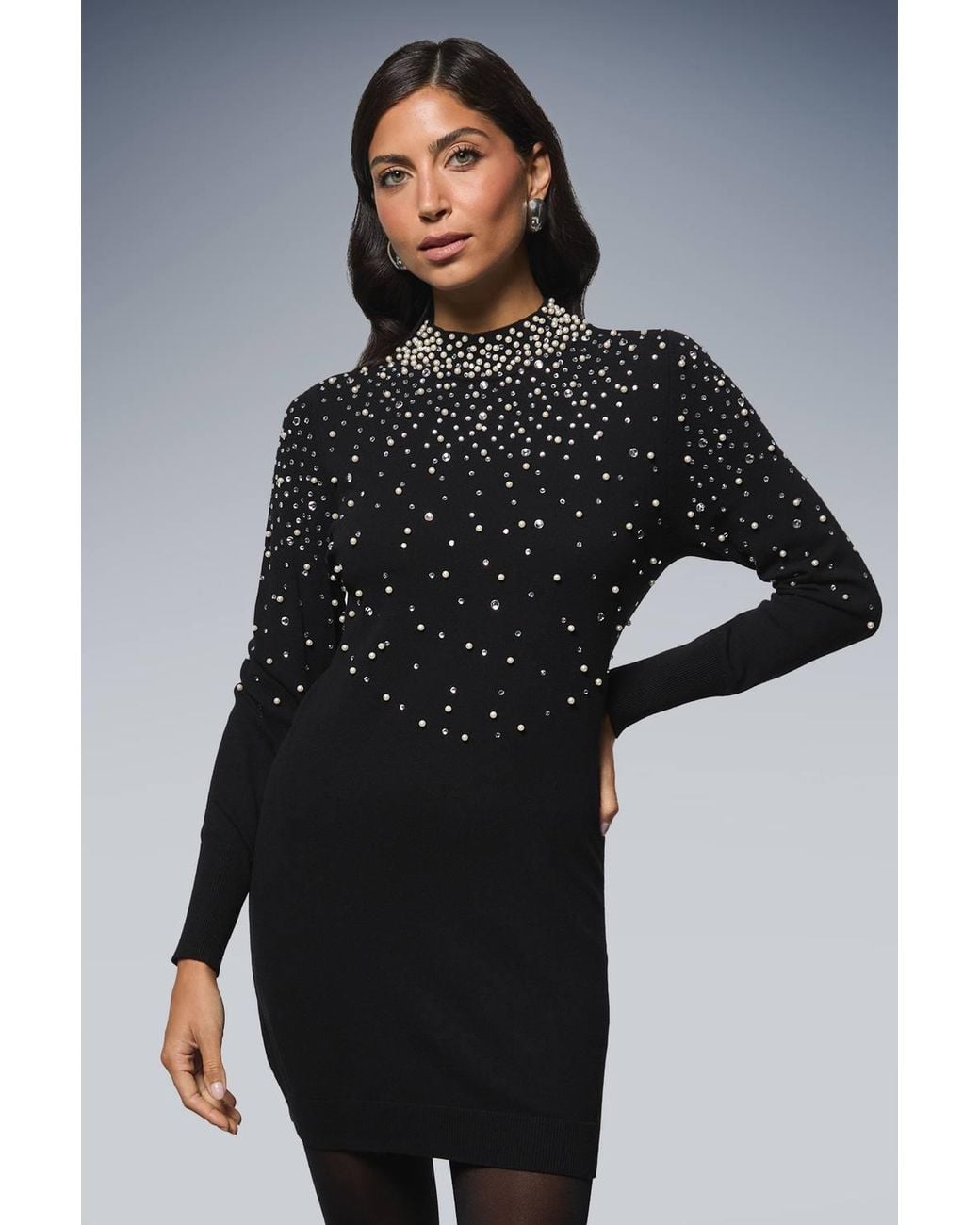 Wallis Purple Pearl Embellished High Neck Tunic
