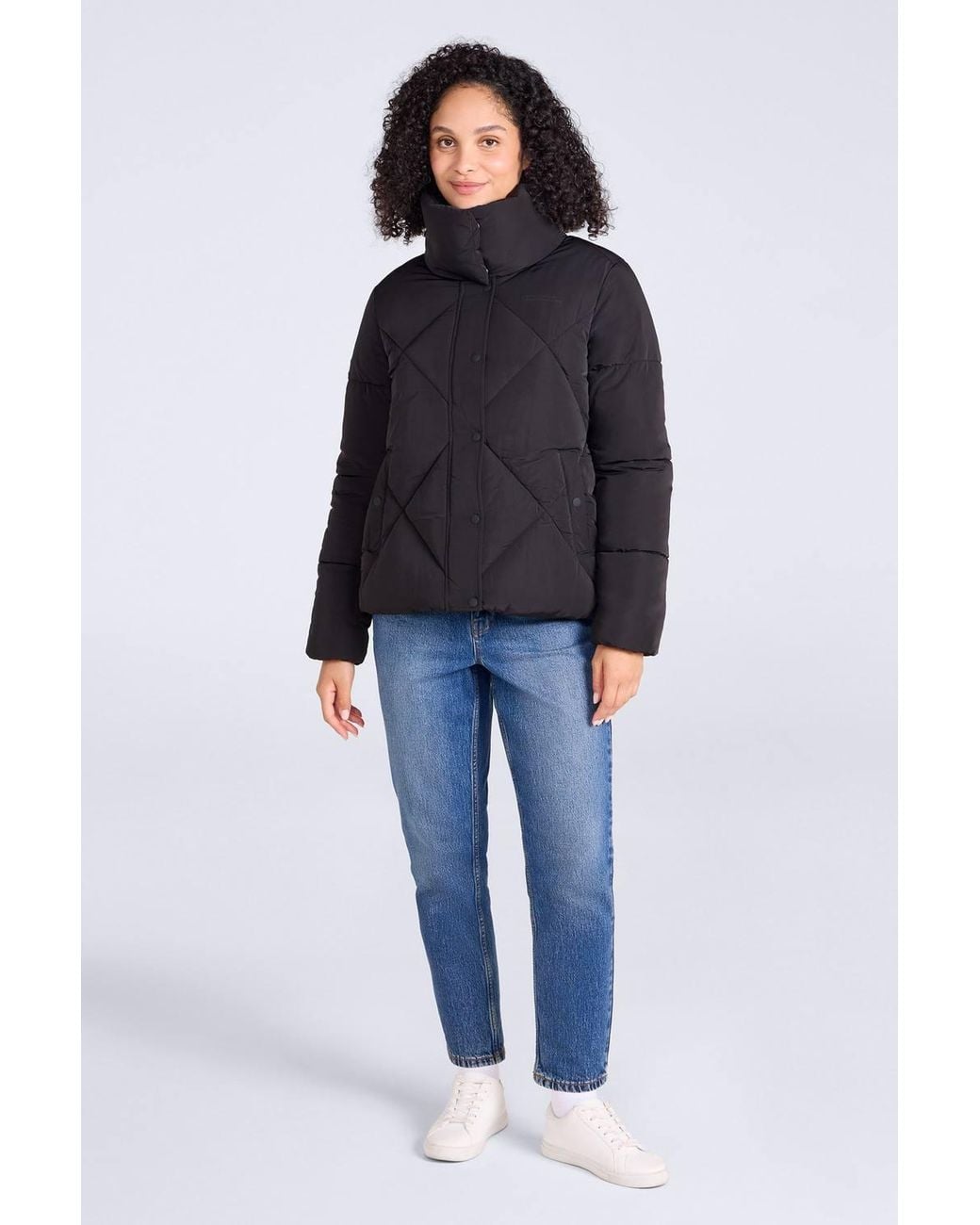 Mountain Warehouse Blue 'Gem' Lightweight Short Water Resistant -30°C Hoodless Padded Jacket