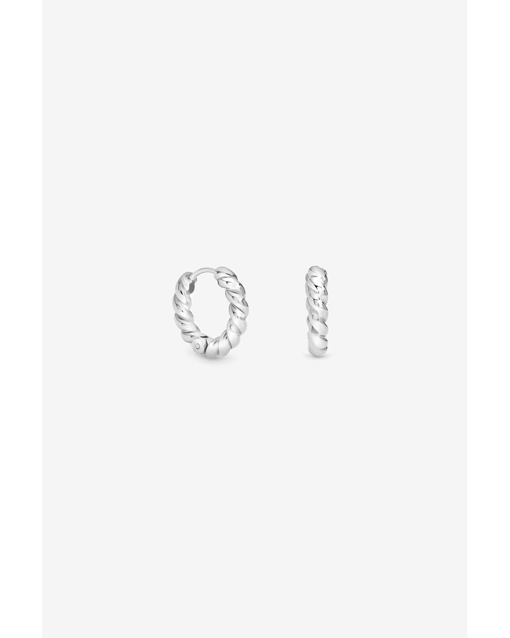 Jon Richard Metallic Platinum Plated Waterproof Twist Hoop Earrings