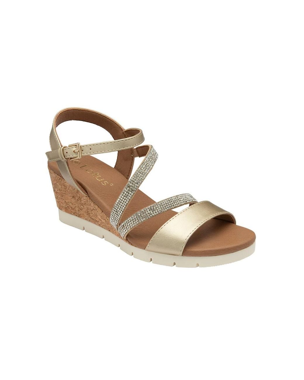Lotus Metallic 'Goldie' Open-Toe Wedge Sandals