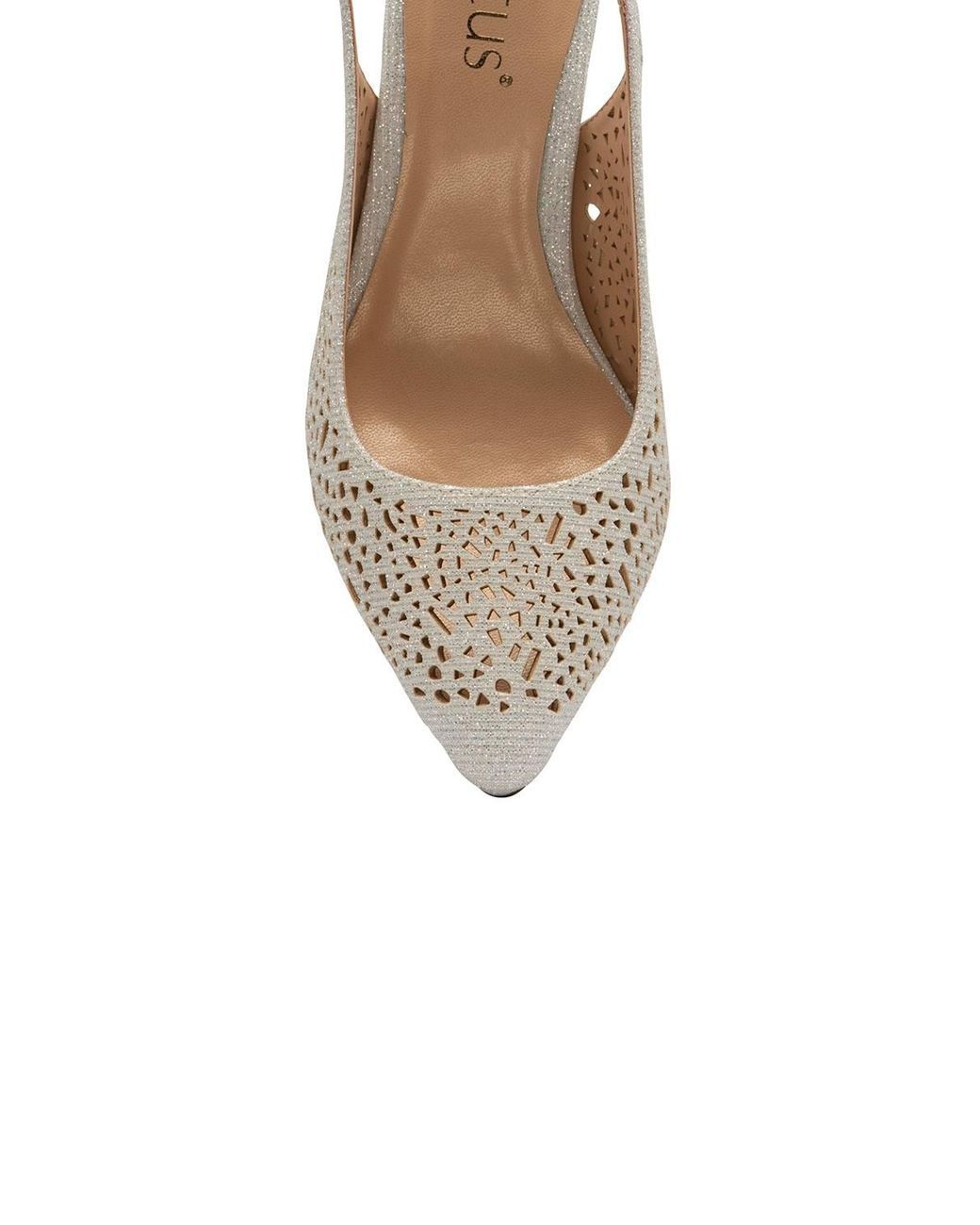 Lotus White 'Lyla' Slingback Court Shoes