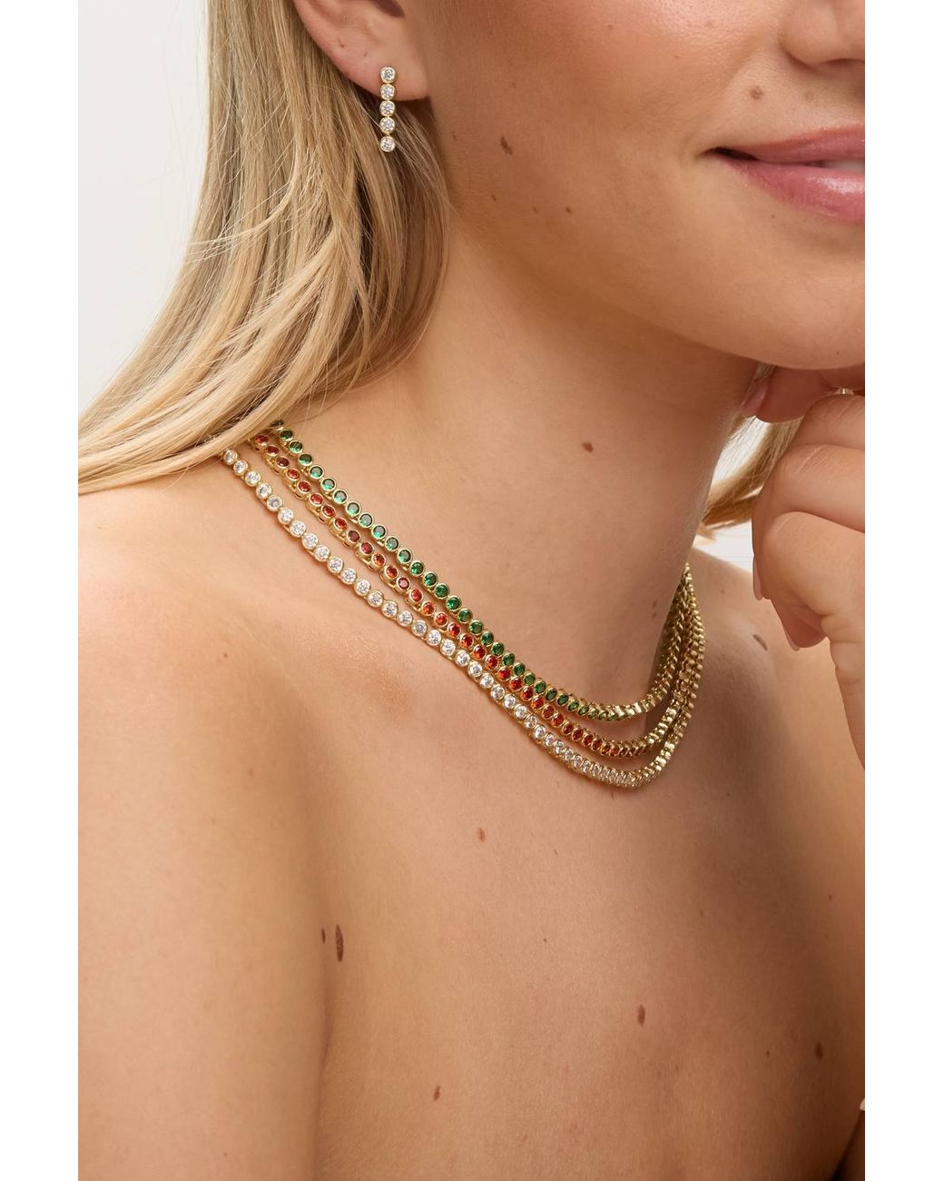 Jon Richard Green 14K Plated & Cubic Zirconia Tennis Necklace