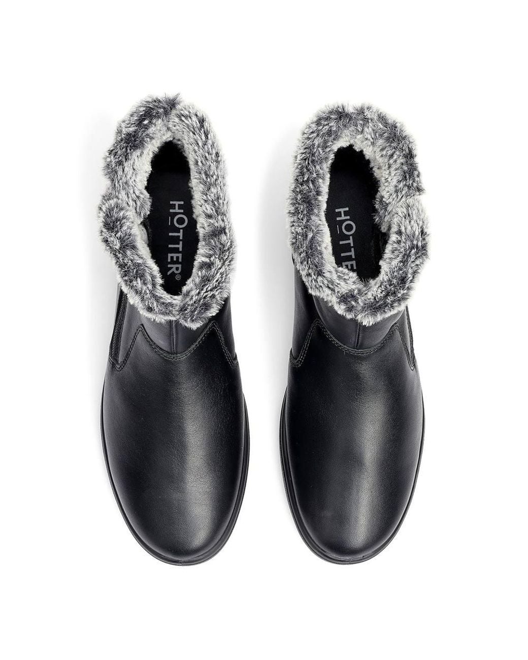 Hotter Black Wide Fit 'Manor' Ankle Boots