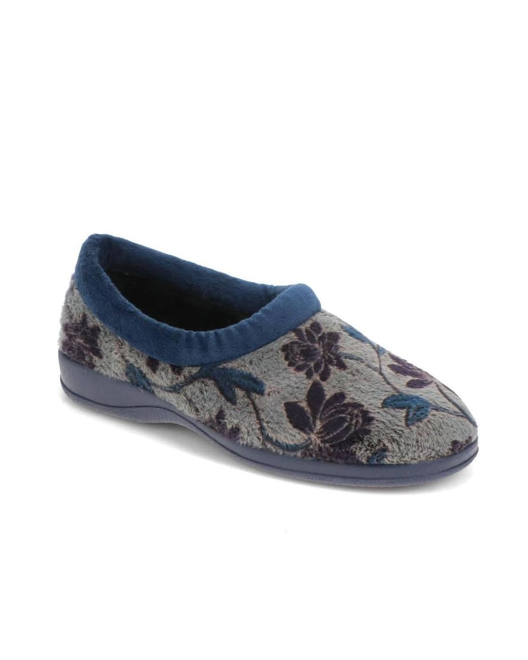 Pavers Blue Faux-Fur Full Slippers