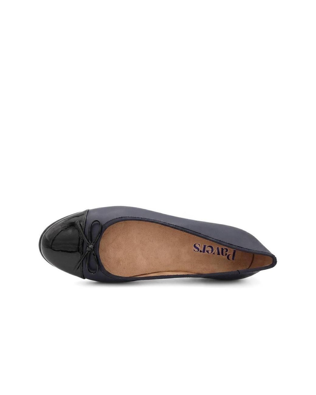 Pavers Blue Bow Detailed Faux Suede Flat Ballet Pumps