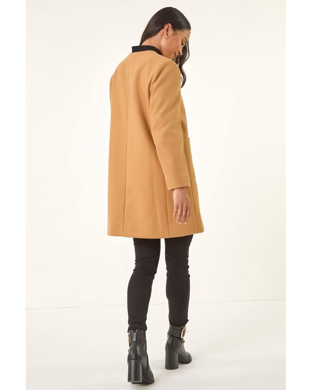 Roman Green Petite Patch Pocket Buttoned Coat