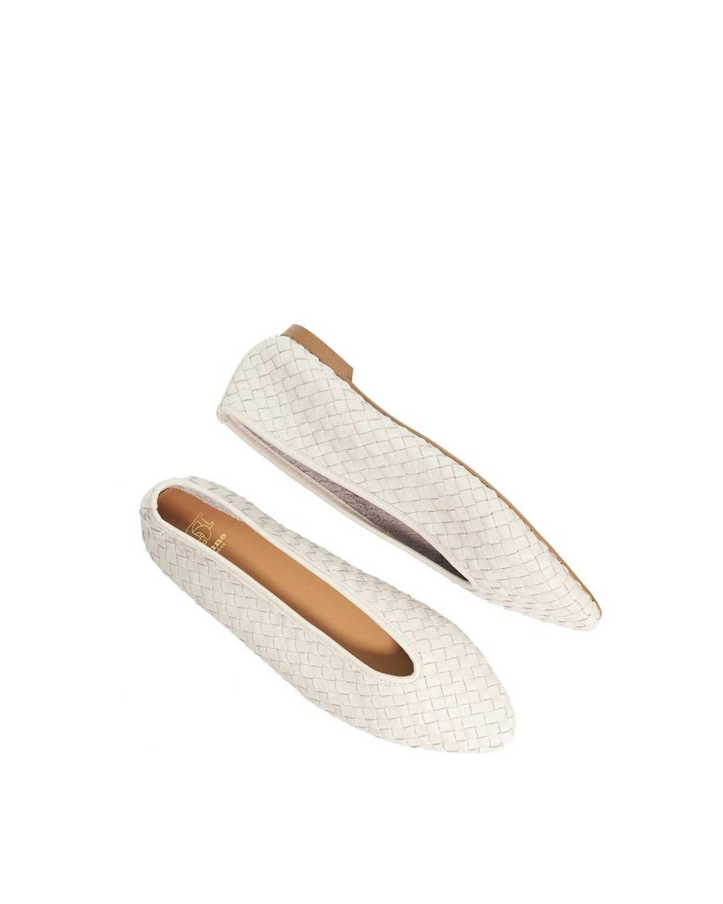 Dune Natural 'Henlee' Leather Ballet Pumps
