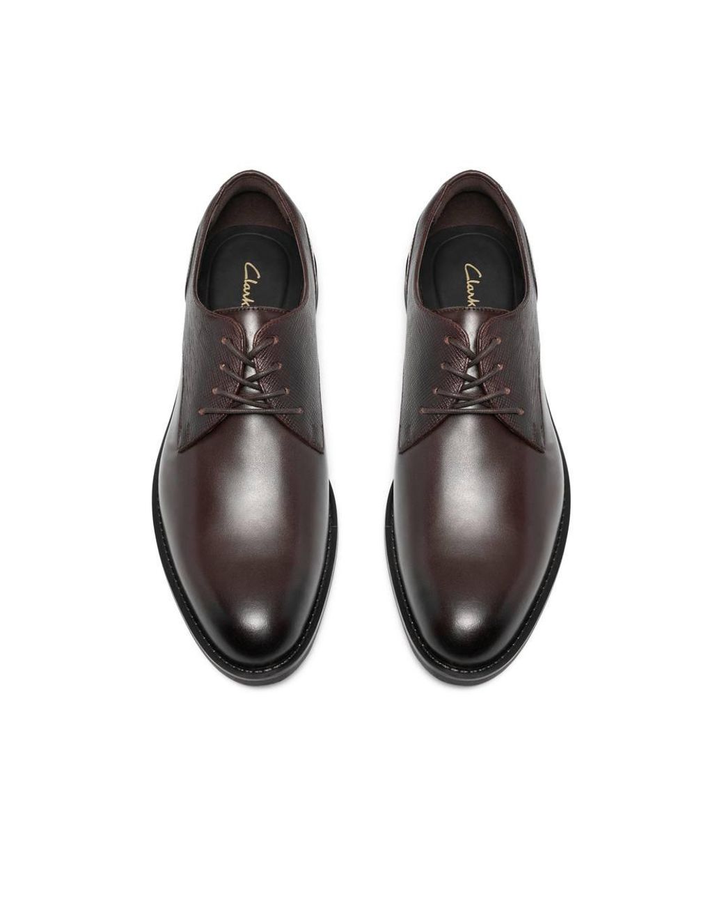 Clarks Brown Bathford Lace Leather Derby Shoes, Lace Up for men