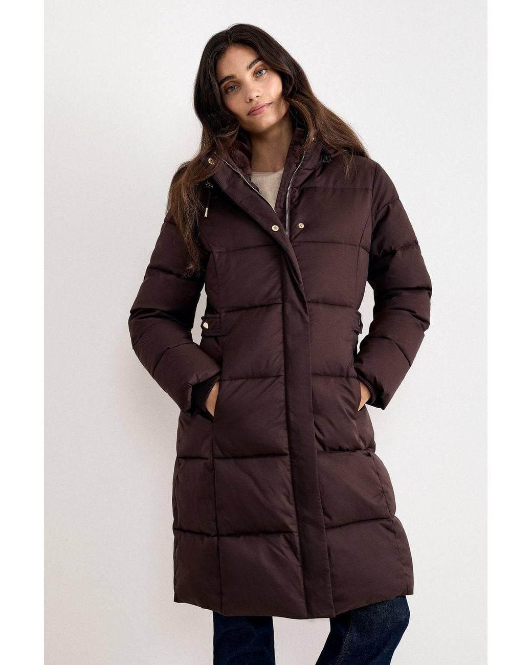 Phase Eight Brown Yasmine Puffer Coat