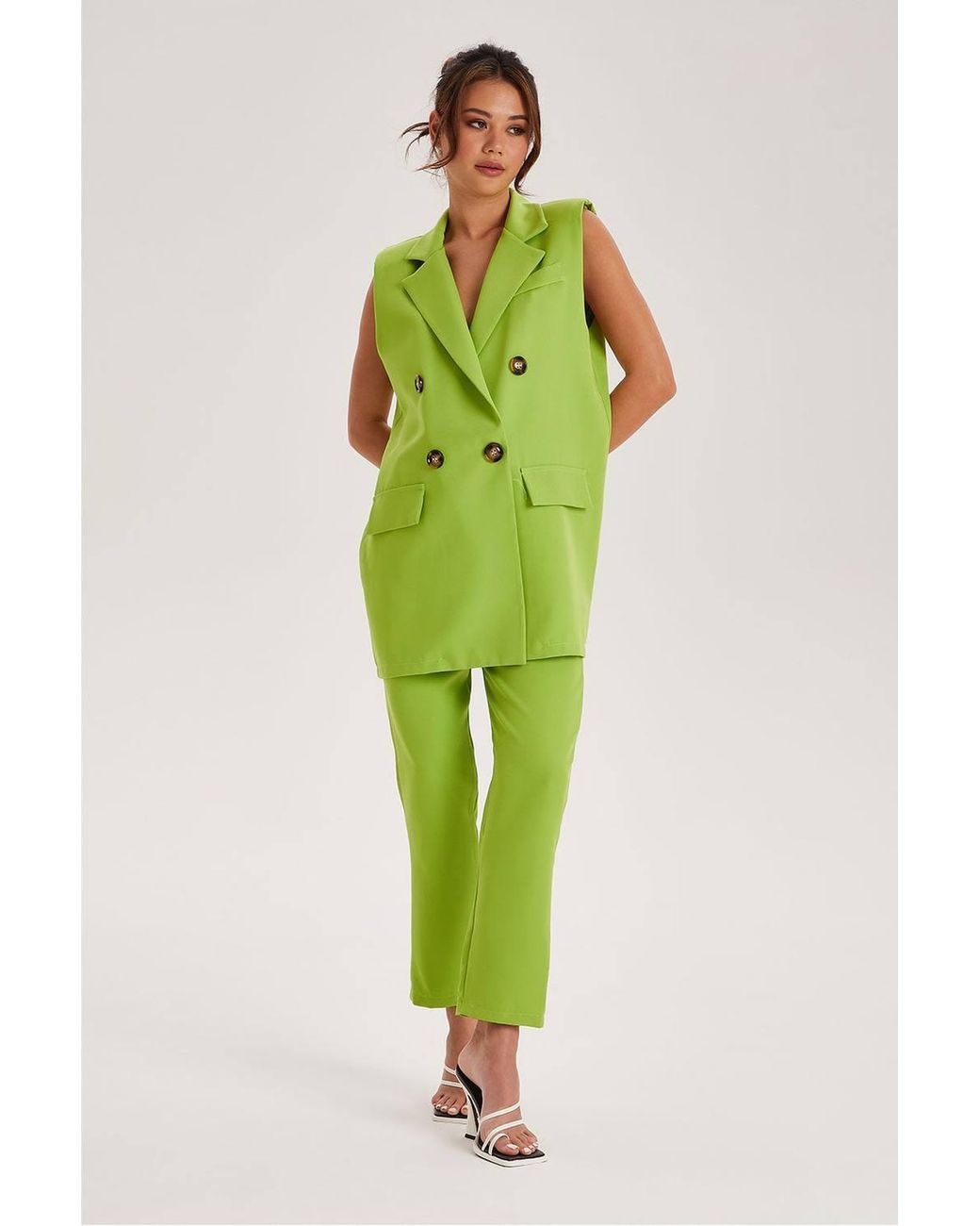 Urban Bliss Green Belted Trousers