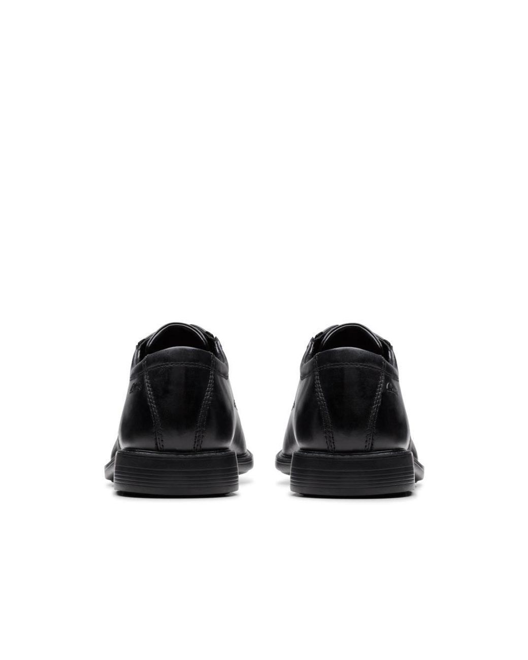 Clarks Black Cosgrove Cap Leather Derby Shoes, Lace Up for men