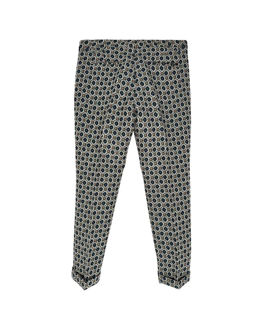 Etro Gray Preloved Abstract Print Casual Trousers