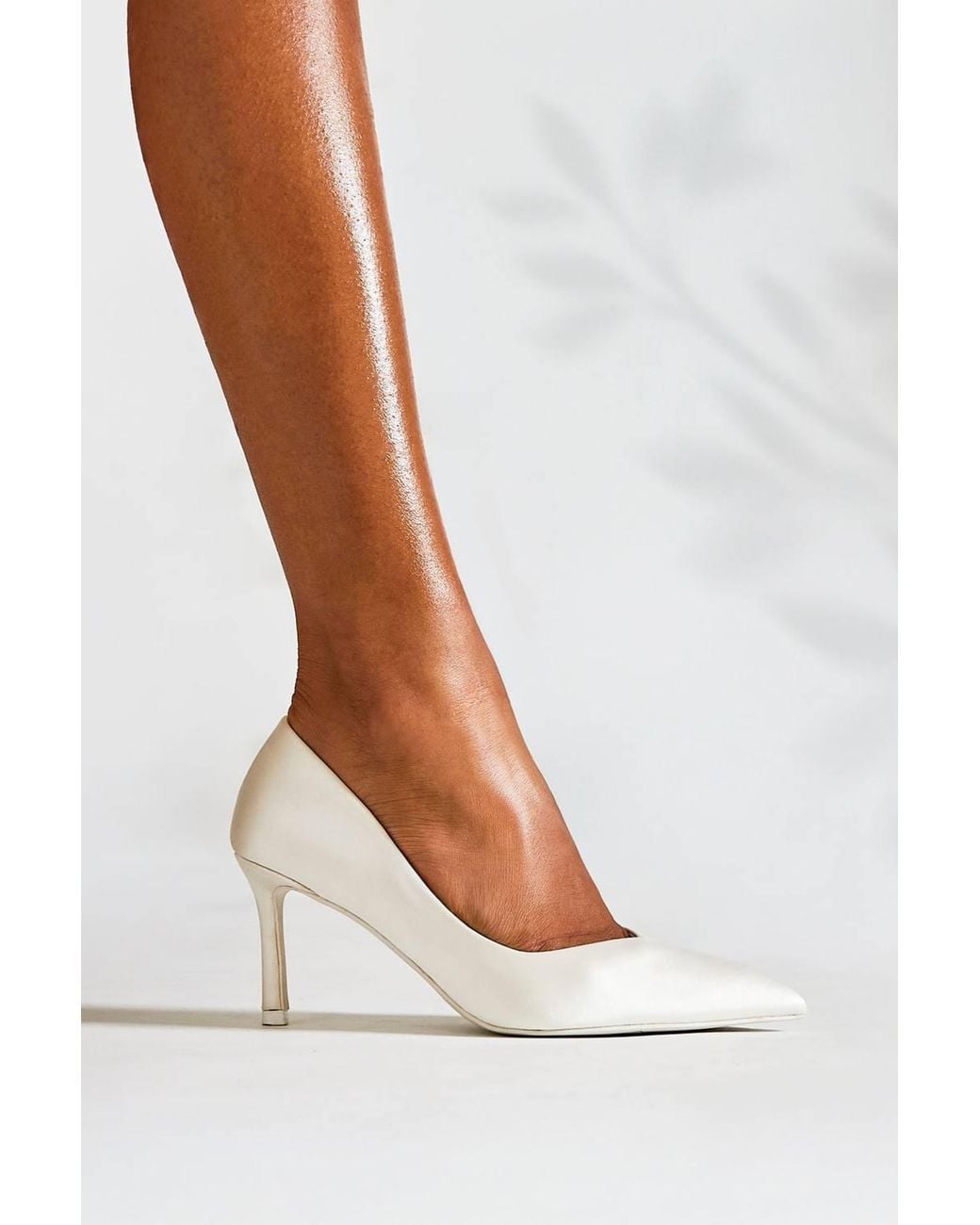 Linzi White Classic Bridal Ivory Satin Court Heels