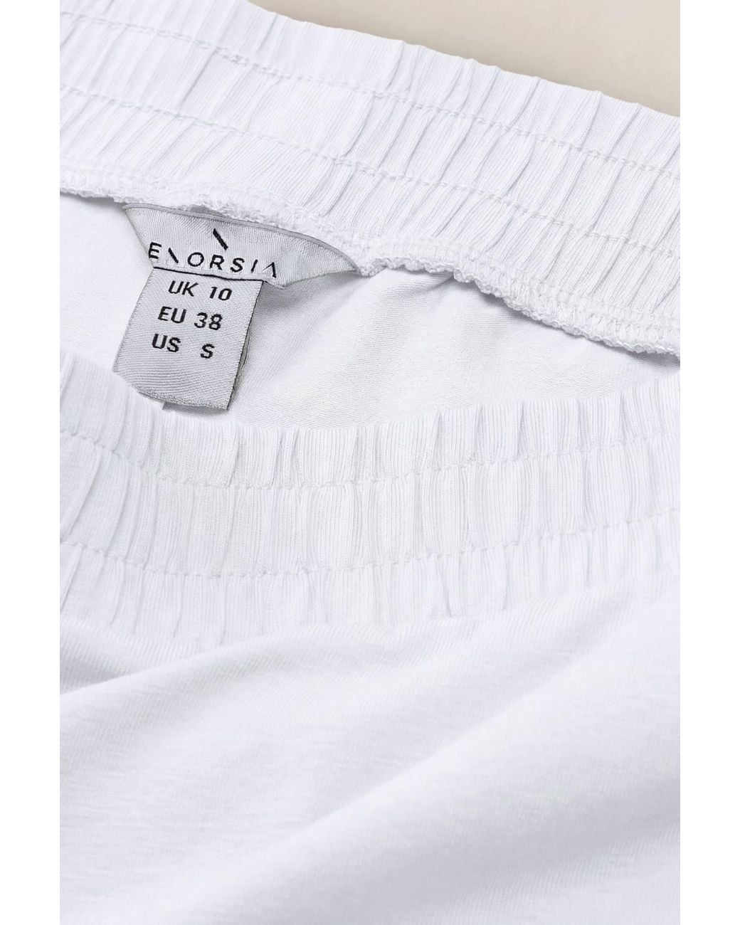 Enorsia White Cotton Stretch Jersey Shorts