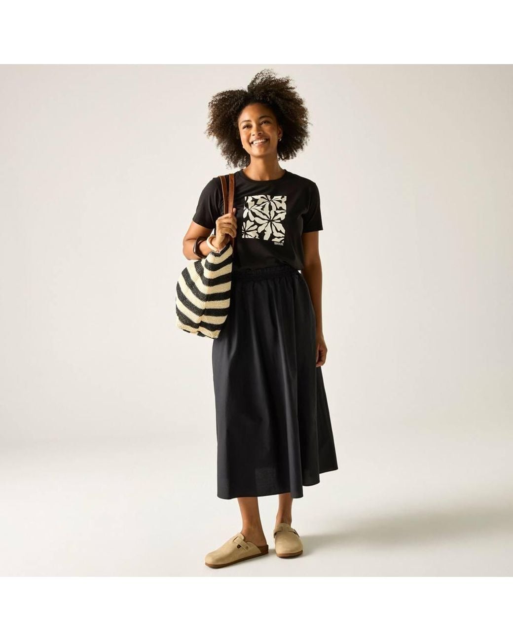 Regatta Black Filandra Ix Short Sleeved Graphic T-Shirt