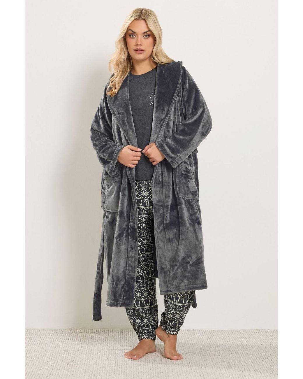 Yours Gray Luxe Dressing Gown