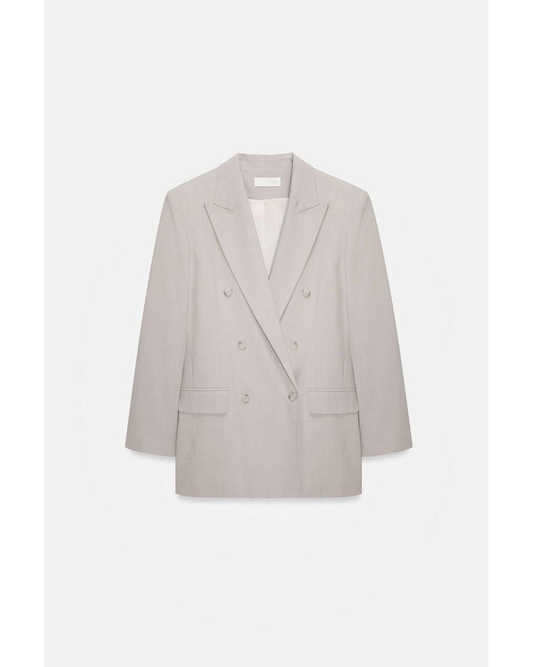 Dilvin Gray Long Crepe Blazer Jacket