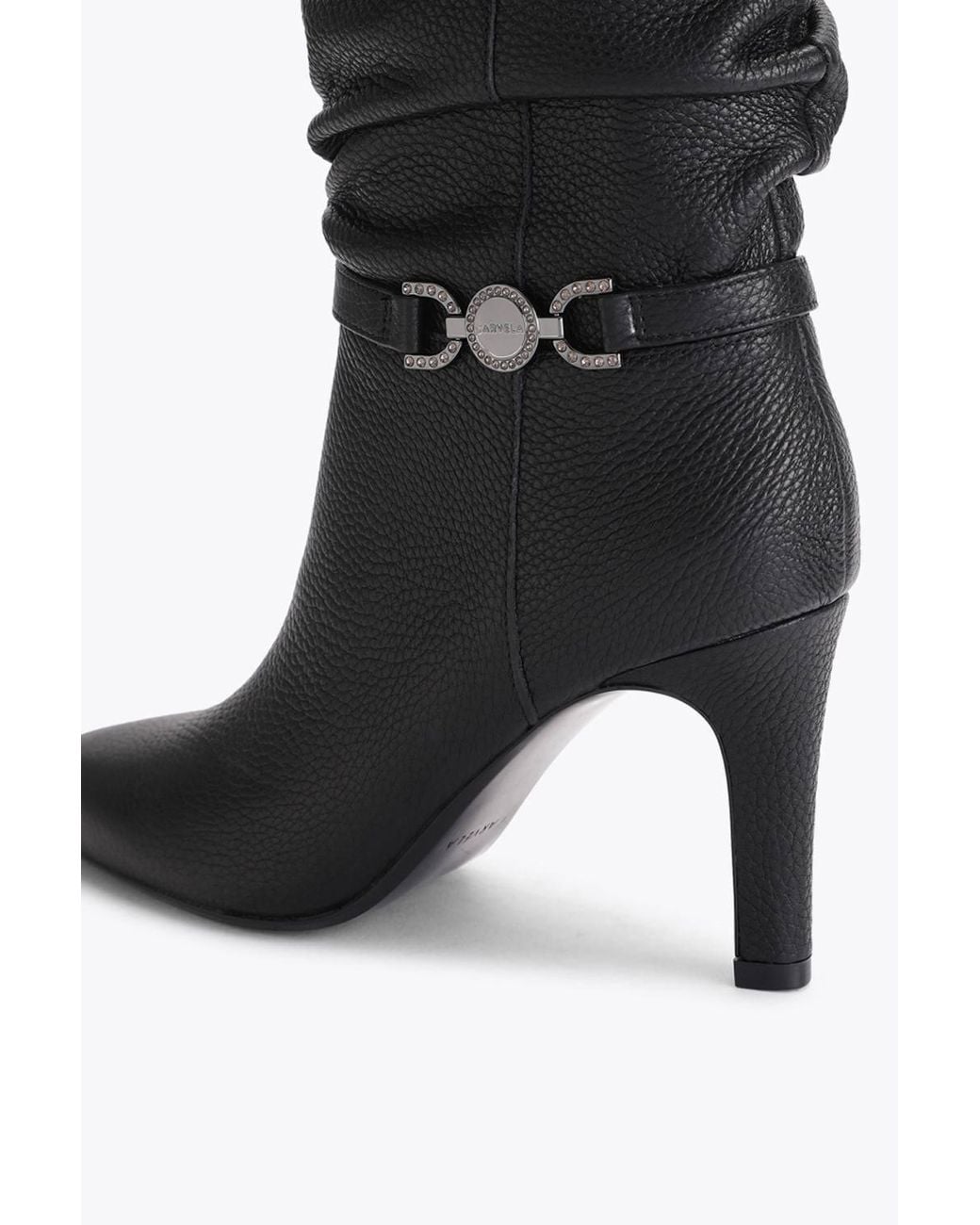 Carvela Kurt Geiger Black 'Mariella Coin Knee Boot' Leather Boots