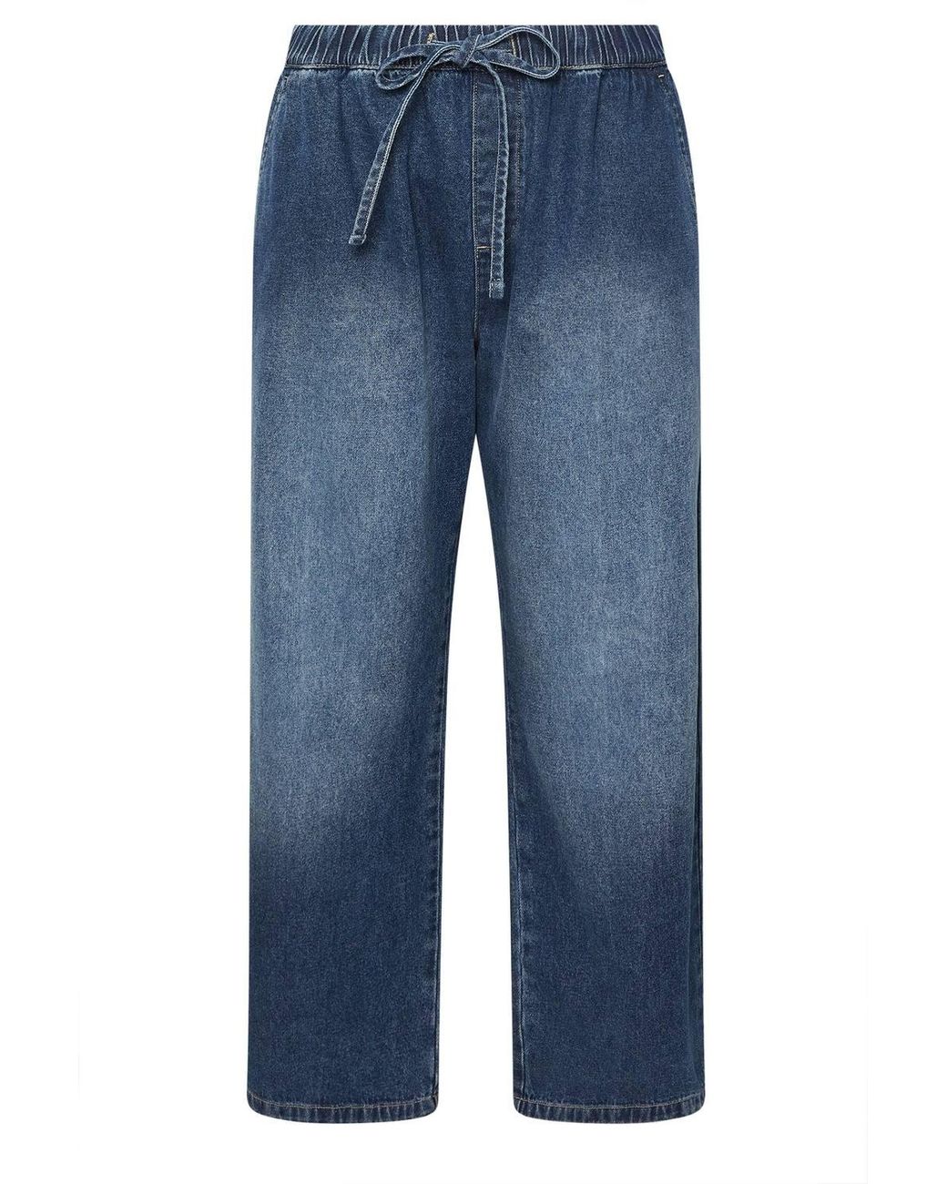 Yours Blue Drawstring Wide Leg Jeans