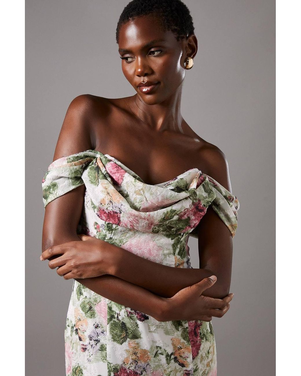 Coast Natural Floral Bardot Maxi Dress