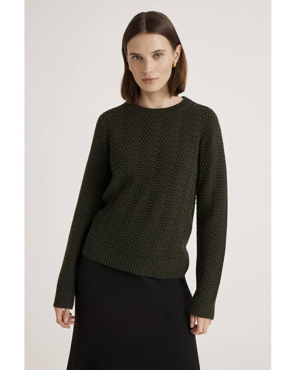 Finery London Black Nova Round Neck Knitted Jumper