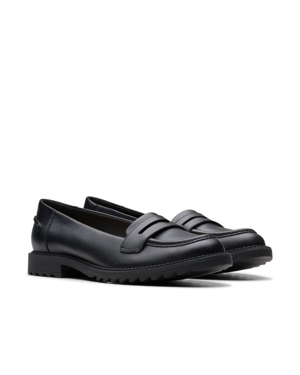 Clarks Black Griffin Milly 2 Leather Loafers, Slip Ons