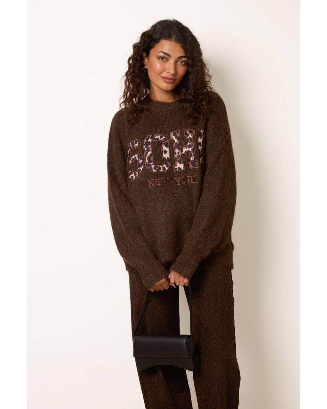 Blue Vanilla Brown Long Sleeve Round Neck Jumper
