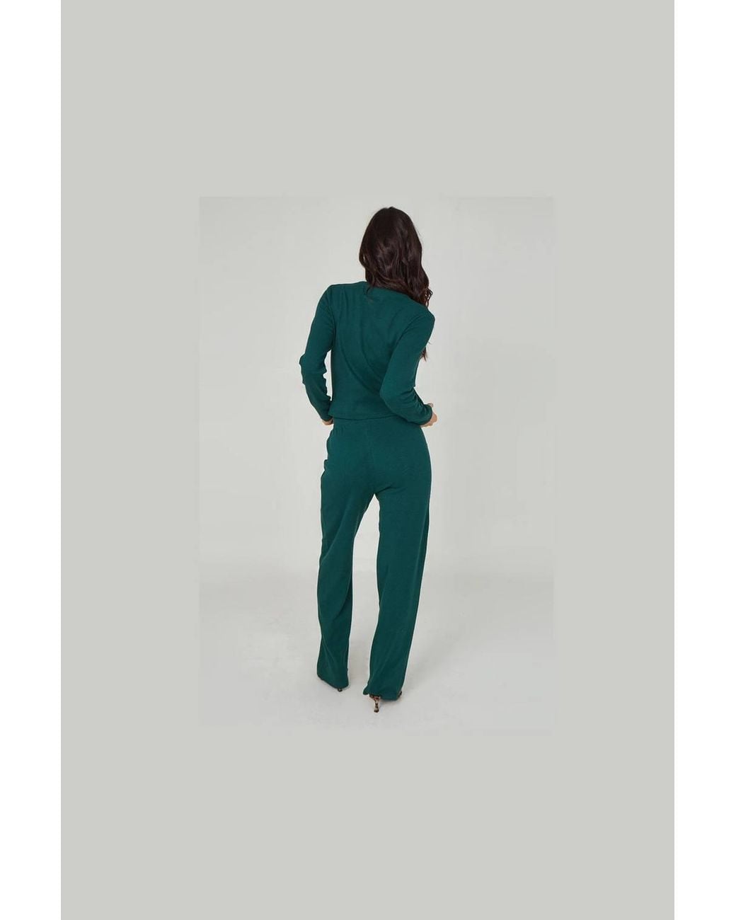 Urban Bliss Blue Ribbed Wide Leg Trouser