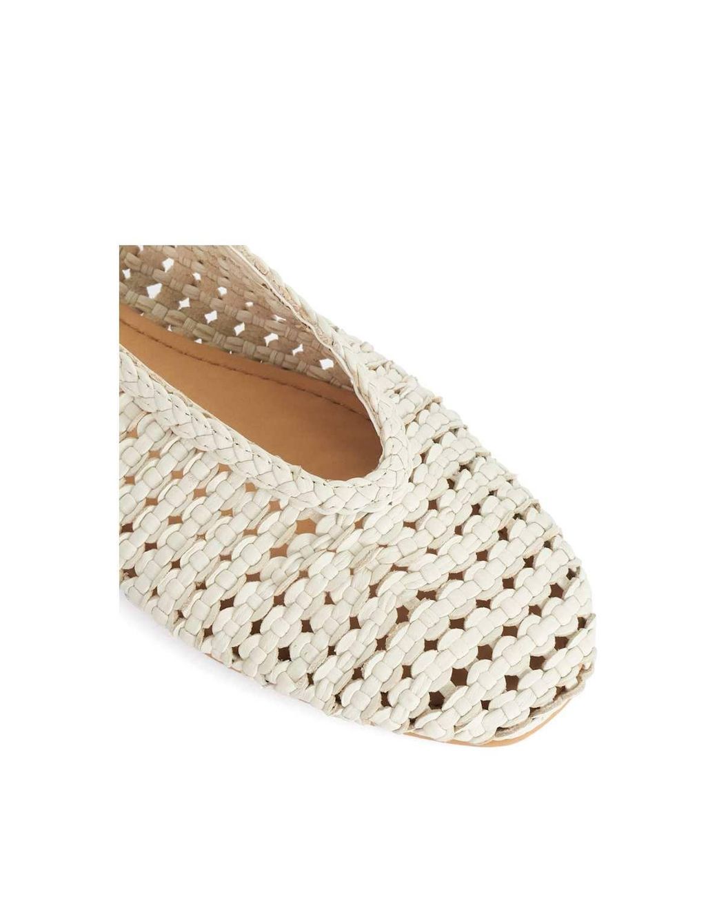 Dune White 'Hollianne' Leather Ballet Pumps