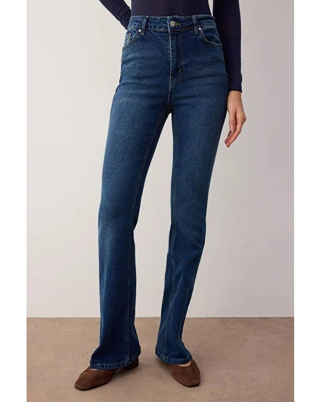 WOVCOR Blue High Waist Comfort Flare Jeans