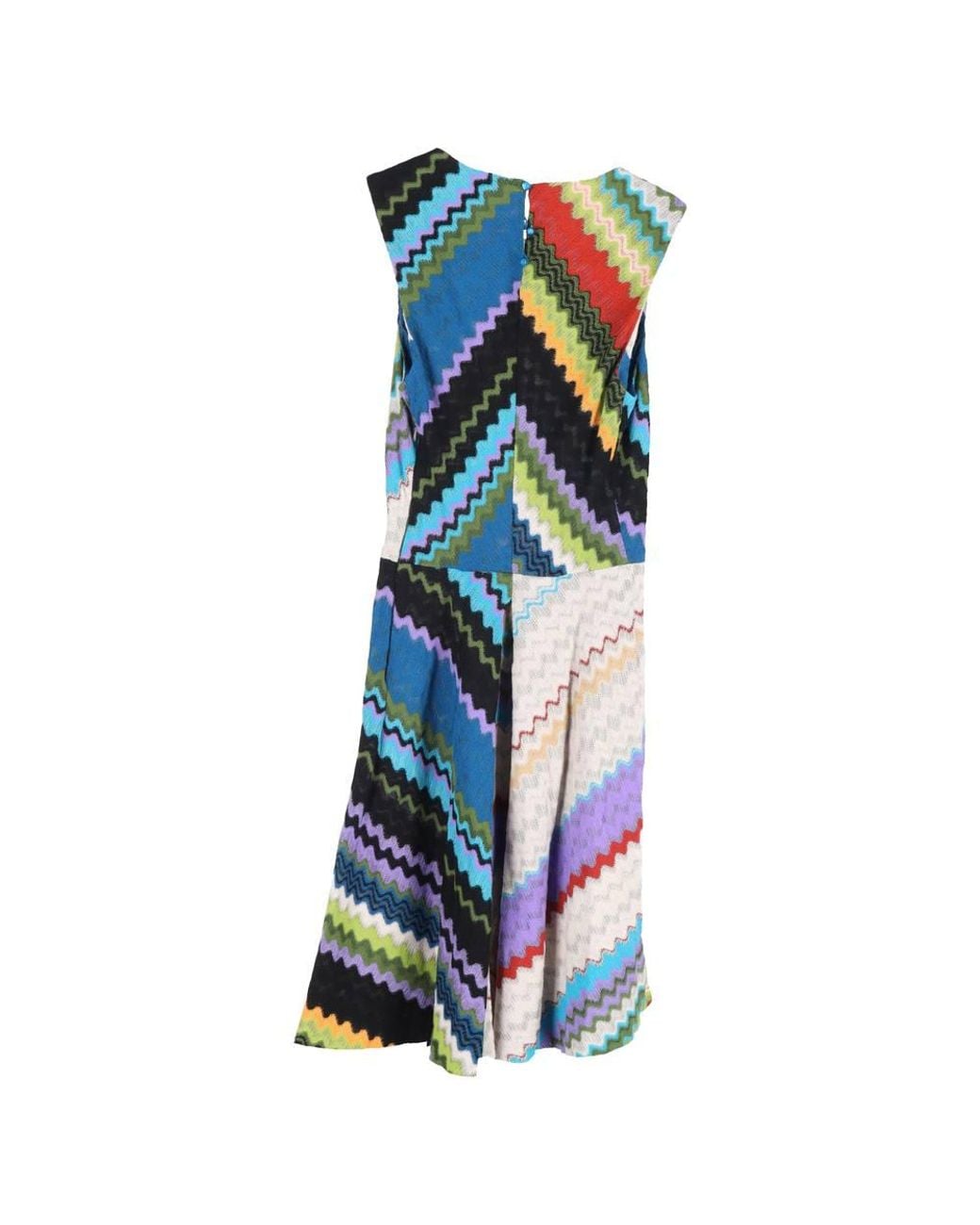 Missoni Blue Preloved Zig-Zag Patterned Knit Sleeveless Dress