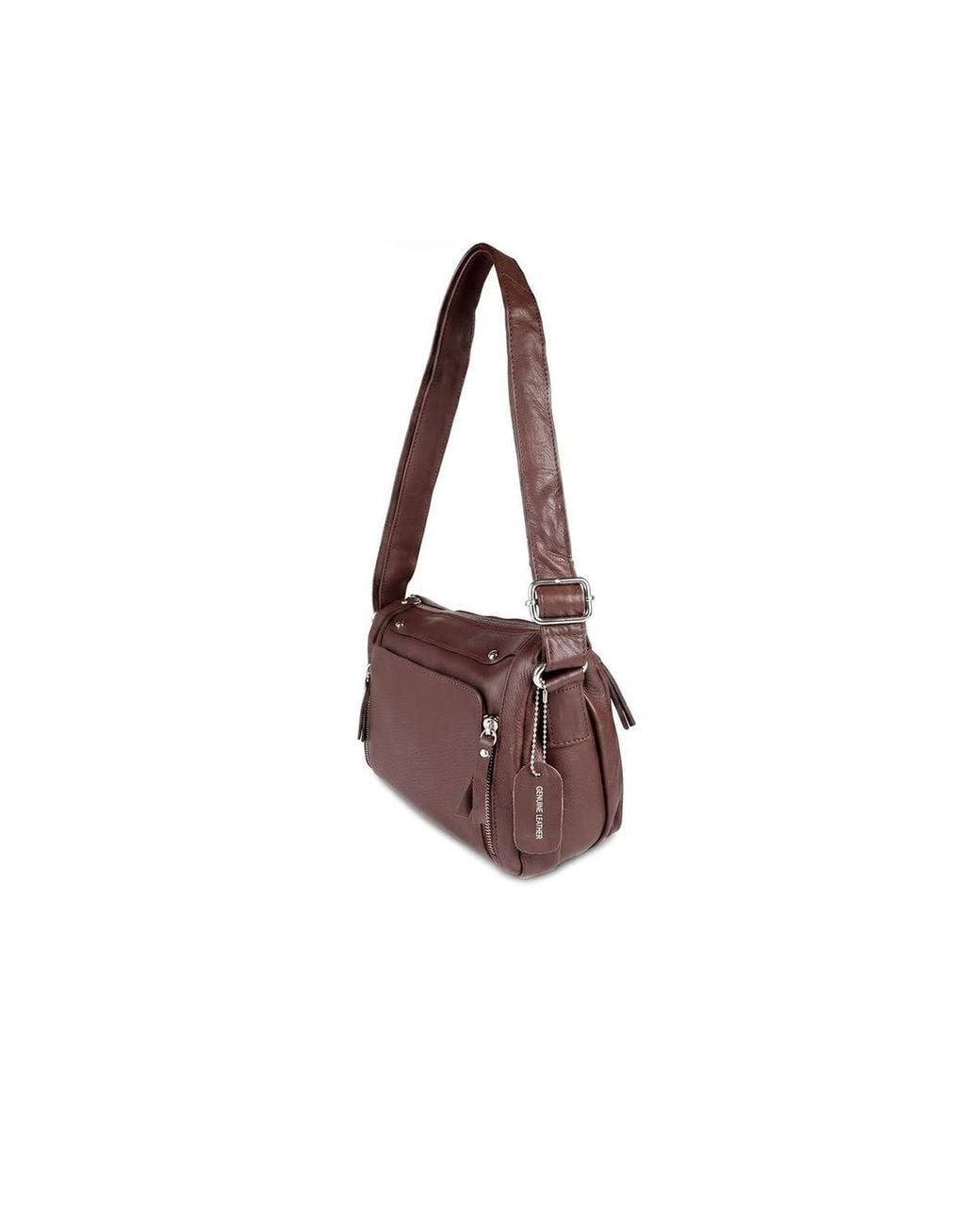 Pavers Brown Adjustable Multi-Pocket Handbag