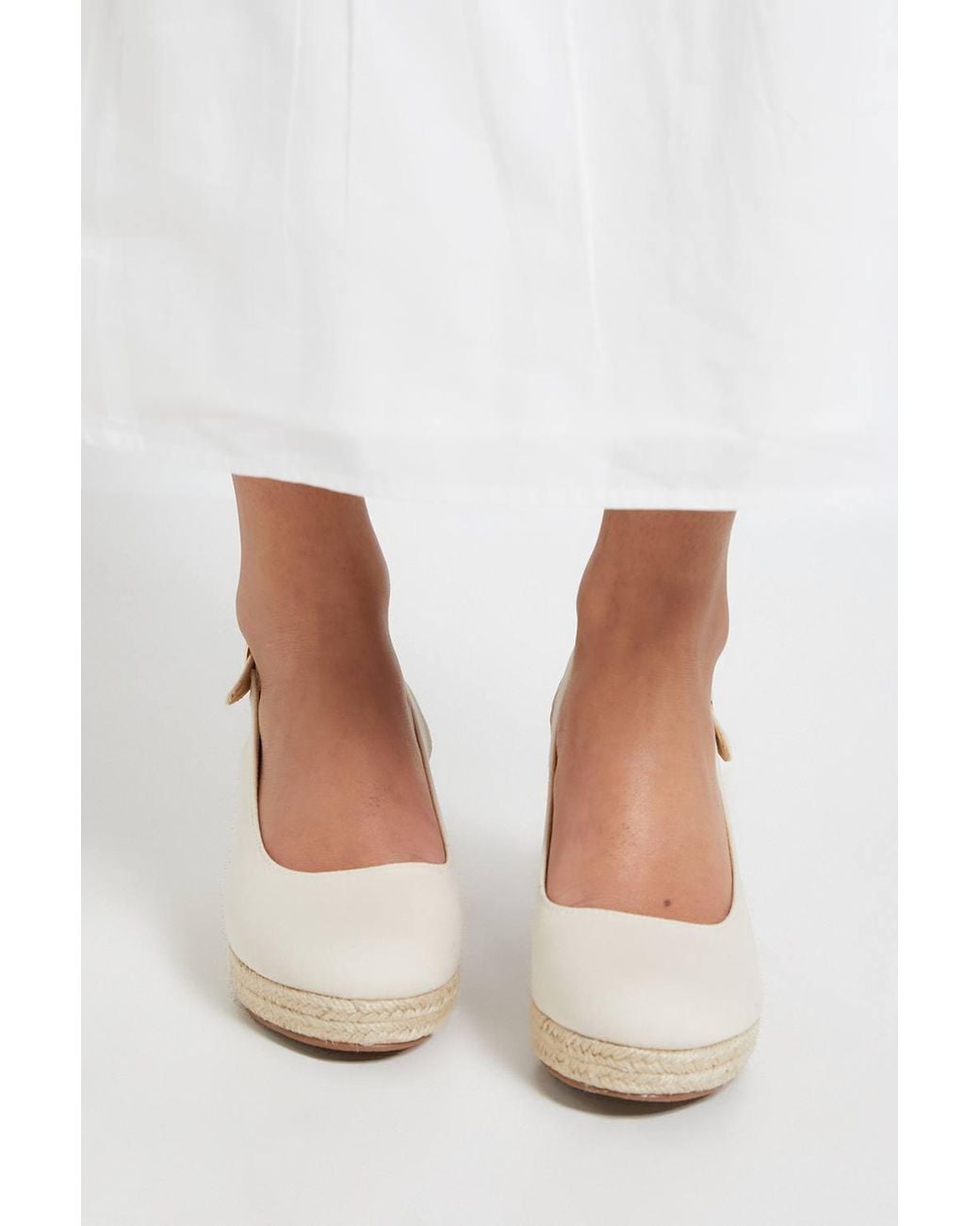 Dorothy Perkins Natural Wide Fit Riya Closed Toe Slingback Espadrille Wedge Sandals