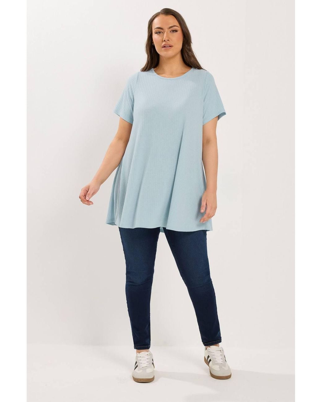 Yours Blue Shimmer Swing T-Shirt