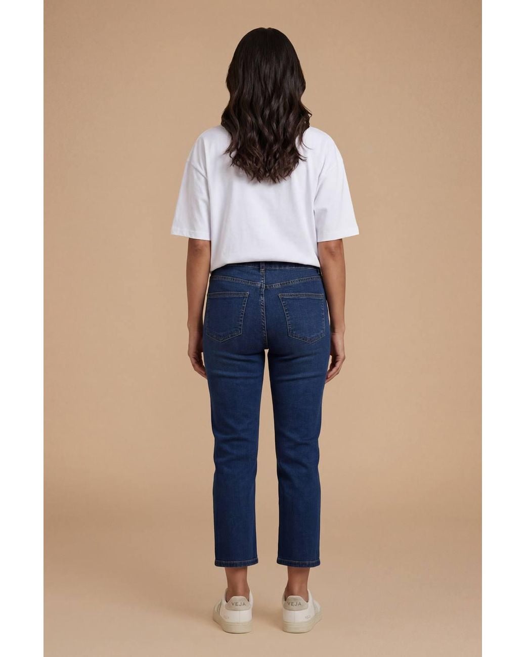 Dorothy Perkins Blue Petite Stretch Mom Jean