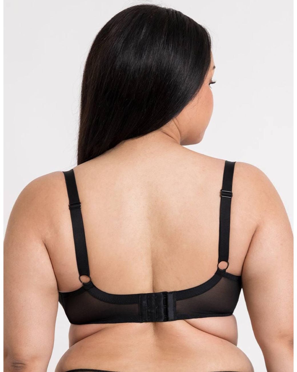 Curvy Kate Black Lifestyle Plunge Bra Wired Mesh Lingerie