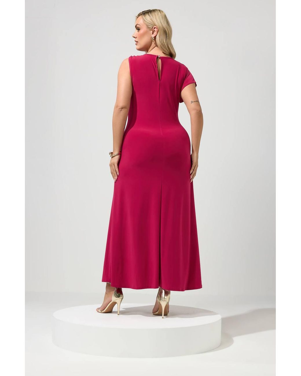 Yours Red Metal Buckle Detail Maxi Dress