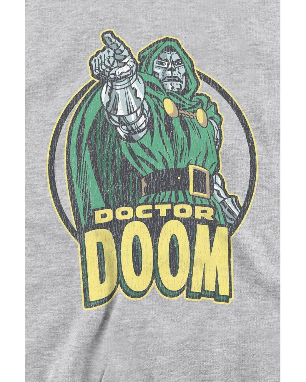 Marvel Gray Retro Doctor Doom Points Sweatshirt, Athletic Heather