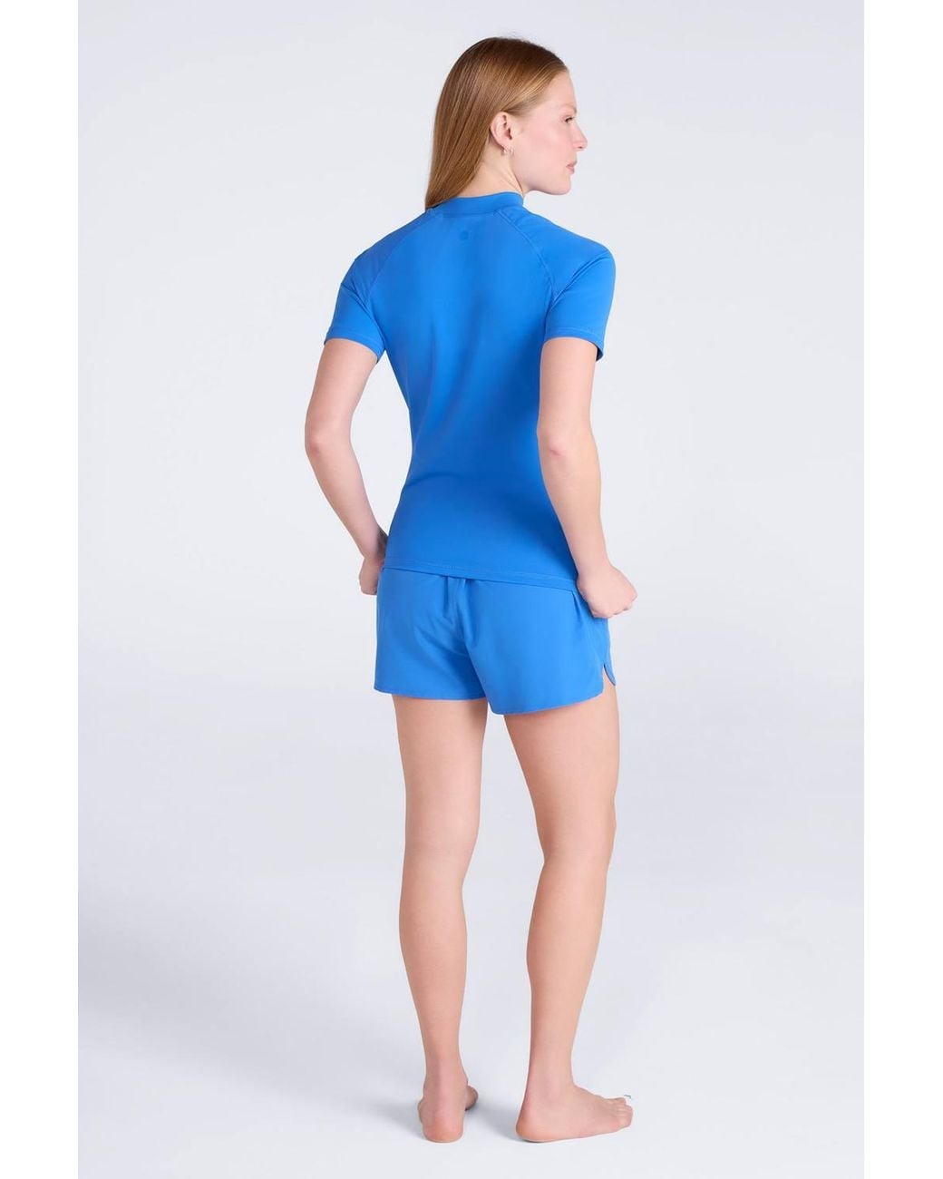 Mountain Warehouse Blue Short Sleeved Quick Drying Stretchy Uv Rash Vest