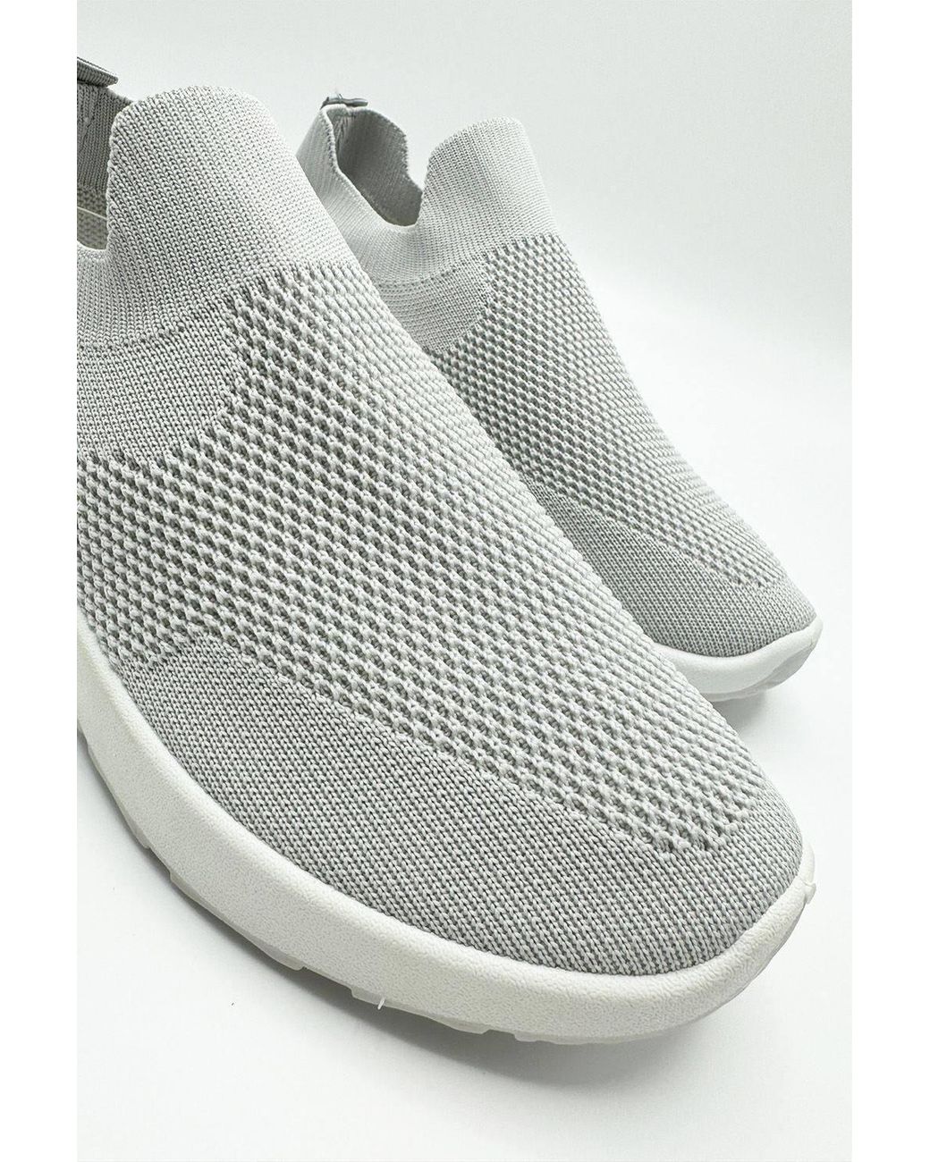 Miss Diva Gray Chelsey Slip On Trainers