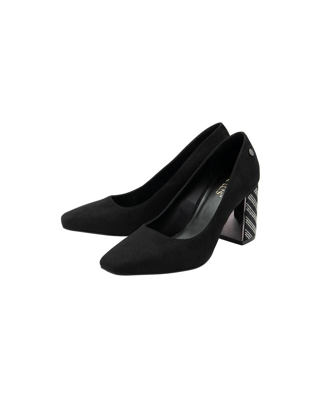 Lotus Black 'Cassidy' Block-Heel Court Shoes