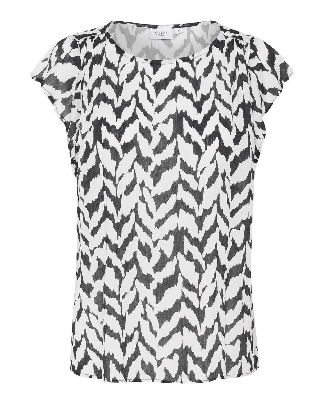 Saint Tropez White Vegasz Adele Short Sleeve Blouse