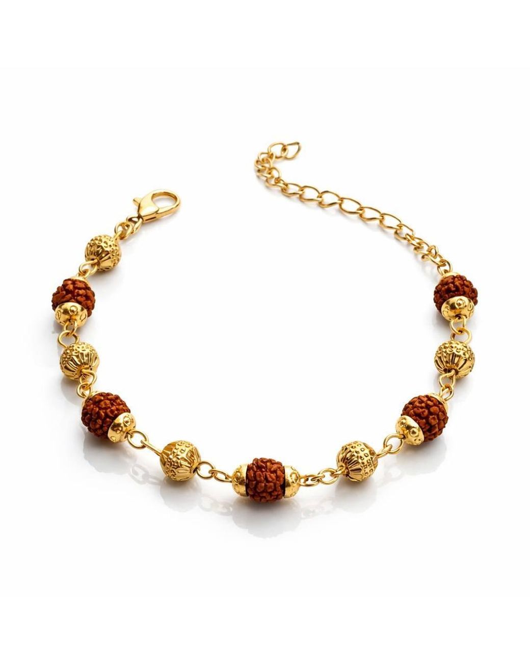 The Colourful Aura Brown Indian Shiva Rudraksha Beaded Hindu Bracelet