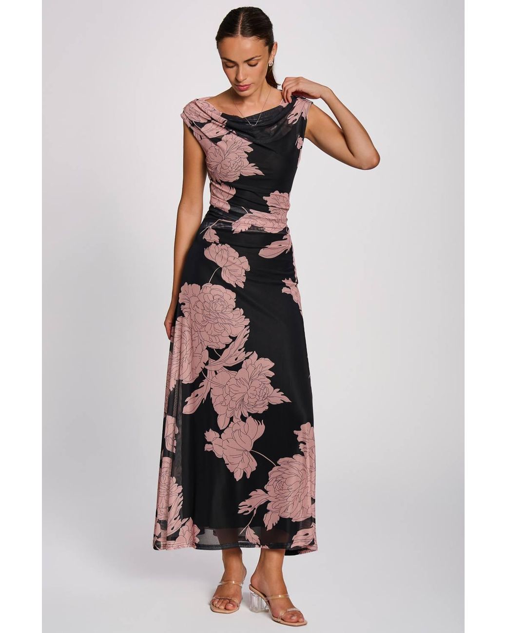 Jolie Moi White Multiway Neckline Mesh Maxi Dress