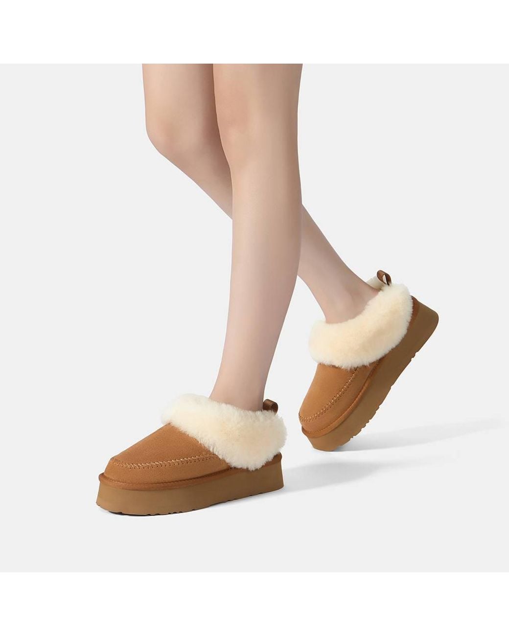 EverAu Australia Brown Sheepskin Wool Pulvara Slippers W/ Eva Sole