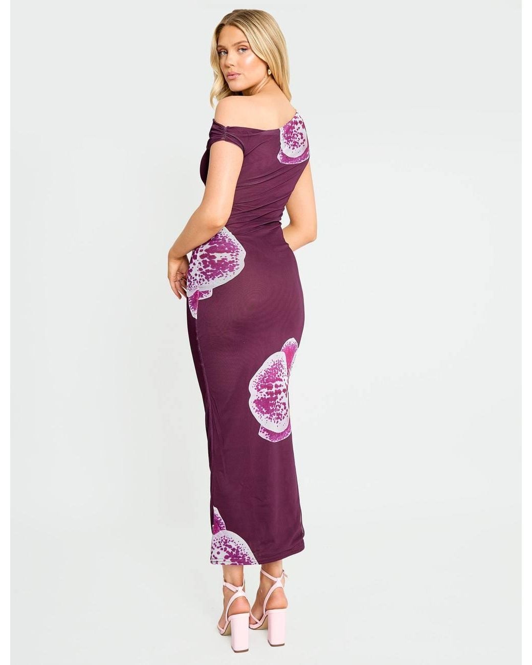 Public Desire Natural Asymmetric One Shoulder Floral Maxi Dress