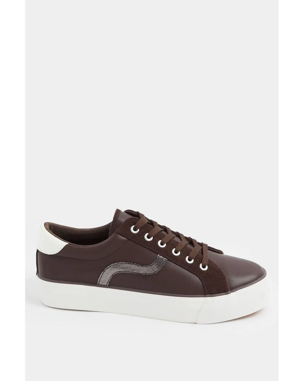 Yours Blue Faux Leather Trainers
